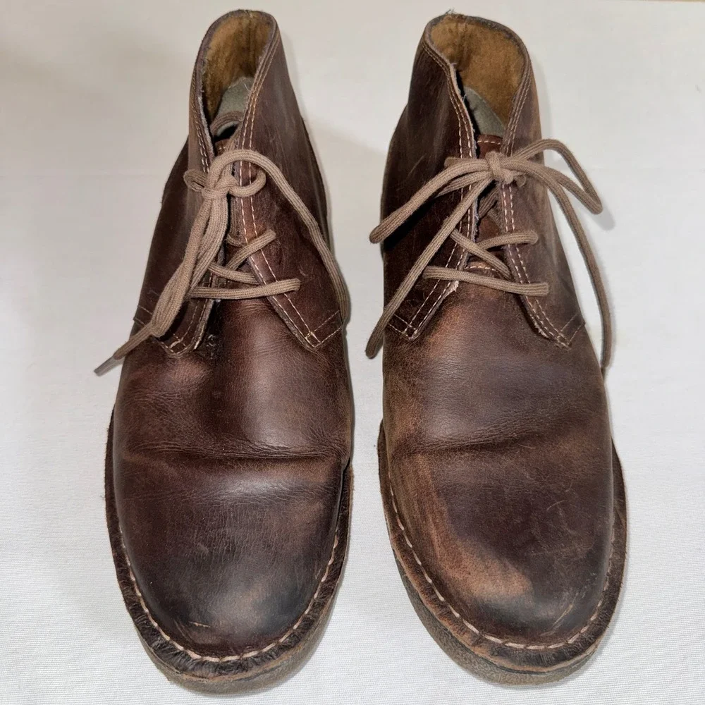 Dockers Mens Brown Leather Tussock Chukka Boots Desert Lace Up 90-28459 Size 13M